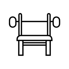 bench press icon, bench press line art - simple line art of bench press, perfect for bench press logos and icons and themed design