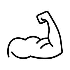 bicep flexing icon, bicep flexing line art - simple line art of bicep flexing, perfect for bicep flexing logos and icons and themed design
