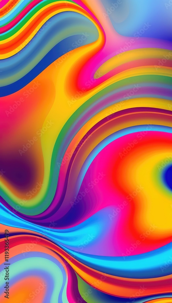Poster Vibrant abstract swirls of color dynamic and colorful design