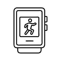 fitness tracker screen icon, fitness tracker screen line art - simple line art of fitness tracker screen, perfect for fitness tracker screen logos and icons and themed design