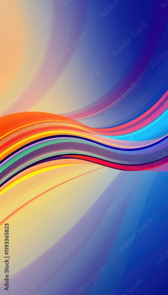 Poster Abstract colorful waves flowing smoothly across background vibrant and dynamic visual experience
