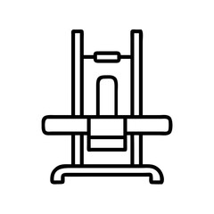 leg press machine icon, leg press machine line art - simple line art of leg press machine, perfect for leg press machine logos and icons and themed design