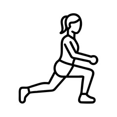 lunges icon, lunges line art - simple line art of lunges, perfect for lunges logos and icons and themed design