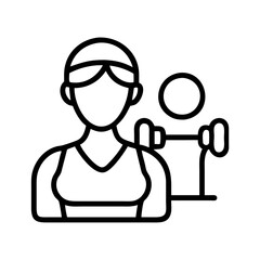 personal trainer icon, personal trainer line art - simple line art of personal trainer, perfect for personal trainer logos and icons and themed design
