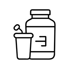 protein shake bottle icon, protein shake bottle line art - simple line art of protein shake bottle, perfect for protein shake bottle logos and icons and themed design