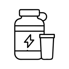 protein shake bottle icon, protein shake bottle line art - simple line art of protein shake bottle, perfect for protein shake bottle logos and icons and themed design
