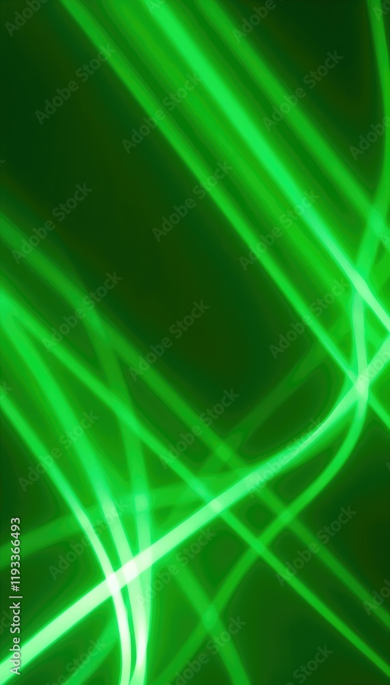 Poster abstract green light streaks on dark background dynamic designs and vibrant visuals