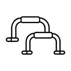 push up bars icon, push up bars line art - simple line art of push up bars, perfect for push up bars logos and icons and themed design