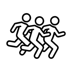 running group icon, running group line art - simple line art of running group, perfect for running group logos and icons and themed design