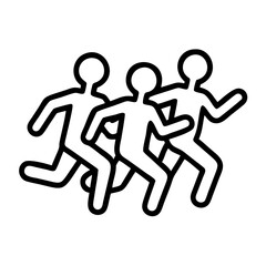 running group icon, running group line art - simple line art of running group, perfect for running group logos and icons and themed design