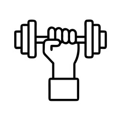 strength training icon, strength training line art - simple line art of strength training, perfect for strength training logos and icons and themed design