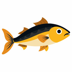 pollock fish vector icon with white background