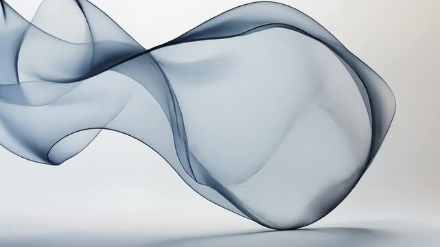 Elegant flowing cloth animation on white background