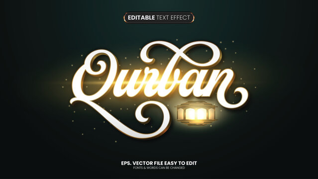 Islamic eid mubarak, ramadan editable text effect