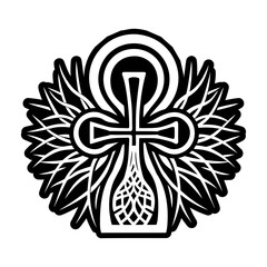 Fototapeta premium An icon of ankh tattoo in solid style