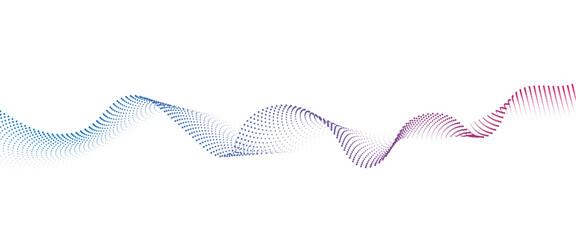 Fototapeta premium Flowing Dot Wave halftone gradient pattern on transparent background