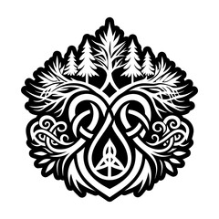 Filled style icon of eternal forest