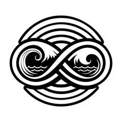 A filled icon of eternal waves symbol