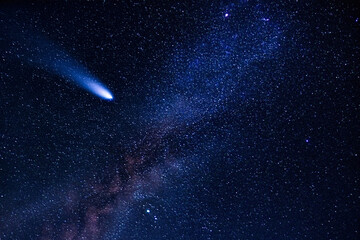 Fototapeta premium Generated Image. Night starry sky, macro.