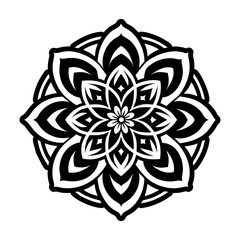Flower tattoo icon designed in solid style