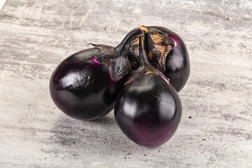 Raw violet and black eggplant