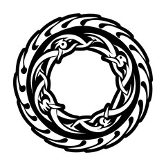 A glyph icon of ouroboros ring
