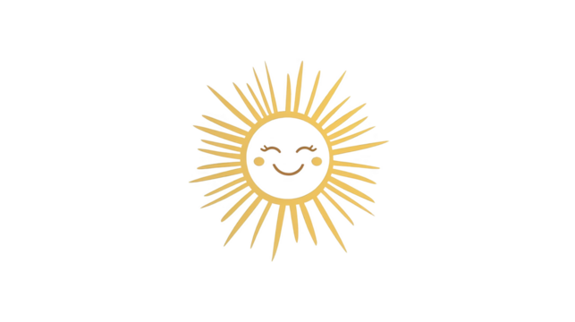 World Happiness Day-themed vector design of a cute, smiling sun with cheerful rays and a friendly expression, isolated on white, PNG file