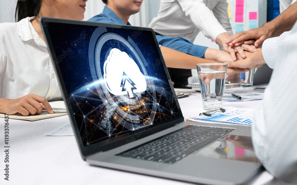 Poster cloud computing software for brisk remote work and personal data storage