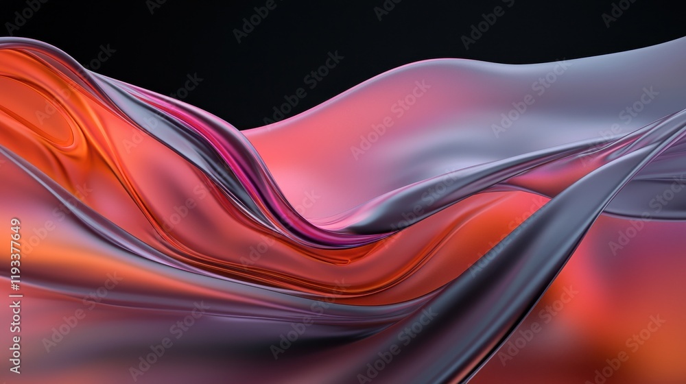 Poster futuristic liquid flow abstract art digital space visual design smooth gradient environment artistic