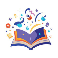 magic book with wand