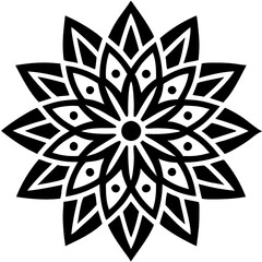 Simple mandala silhouette vector Art design, Floral mandala Illustration, ornament, flower, design, outline, template, pattern, ethnic. mandala design for invitation card, coloring book.