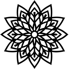 Simple mandala silhouette vector Art design, Floral mandala Illustration, ornament, flower, design, outline, template, pattern, ethnic. mandala design for invitation card, coloring book.