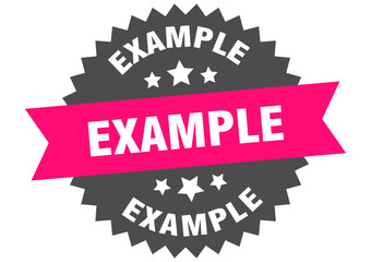 example. example round pink label isolated on transparent background