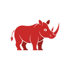 Obraz premium rhinoceros icon on the white background. Vector illustration.