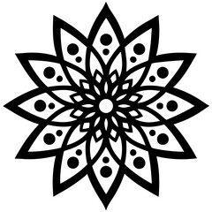 Simple mandala silhouette vector Art design, Floral mandala Illustration, ornament, flower, design, outline, template, pattern, ethnic. mandala design for invitation card, coloring book.