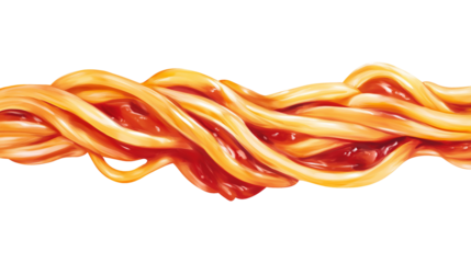 Spaghetti with tomato sauce isolated on a white background