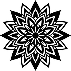 Simple mandala silhouette vector Art design, Floral mandala Illustration, ornament, flower, design, outline, template, pattern, ethnic. mandala design for invitation card, coloring book.