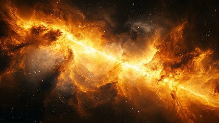 Breathtaking cosmic explosion illuminating interstellar clouds and abstract energy currents in space