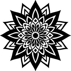 Simple mandala silhouette vector Art design, Floral mandala Illustration, ornament, flower, design, outline, template, pattern, ethnic. mandala design for invitation card, coloring book.