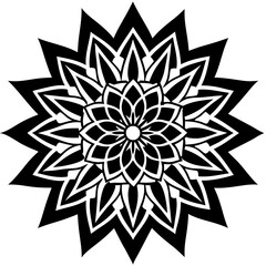 Simple mandala silhouette vector Art design, Floral mandala Illustration, ornament, flower, design, outline, template, pattern, ethnic. mandala design for invitation card, coloring book.
