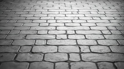 Close-up view of a textured stone pavement, showing intricate details and subtle variations in light and shadow.