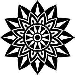 Simple mandala silhouette vector Art design, Floral mandala Illustration, ornament, flower, design, outline, template, pattern, ethnic. mandala design for invitation card, coloring book.