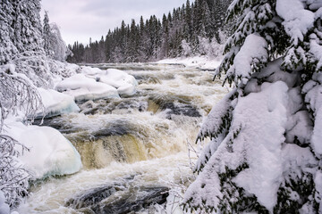 River in winter, Sweden