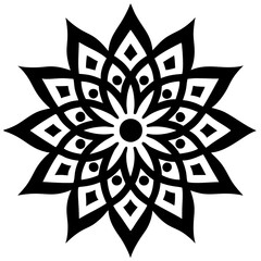 Simple mandala silhouette vector Art design, Floral mandala Illustration, ornament, flower, design, outline, template, pattern, ethnic. mandala design for invitation card, coloring book.