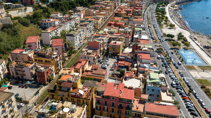 Aerial view of Pozzuoli, near Naples, Italy.