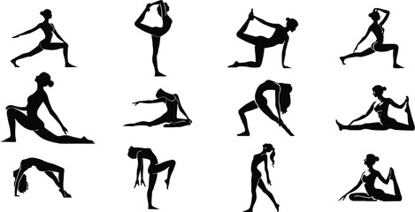 silhouette of a woman exercise
