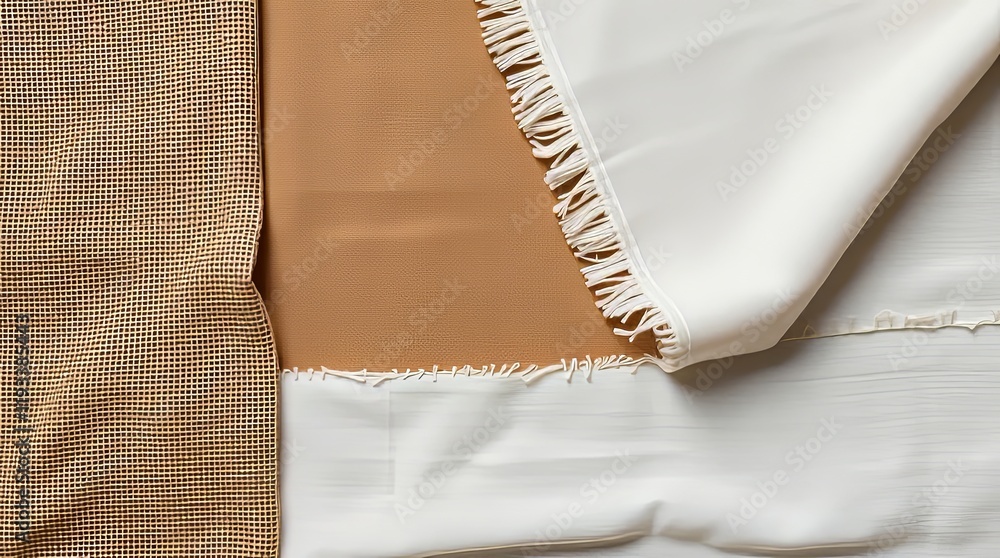 Poster high contrast image of burlap and linen fabrics showing different textures and bold sections