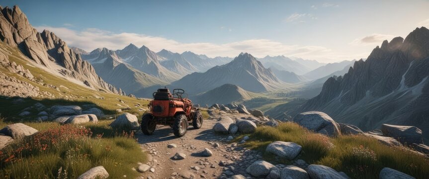 Alpino con attrezzatura per scalatore in montagna, corda, crampon