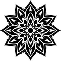 Simple mandala silhouette vector Art design, Floral mandala Illustration, ornament, flower, design, outline, template, pattern, ethnic. mandala design for invitation card, coloring book.