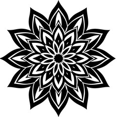 Simple mandala silhouette vector Art design, Floral mandala Illustration, ornament, flower, design, outline, template, pattern, ethnic. mandala design for invitation card, coloring book.